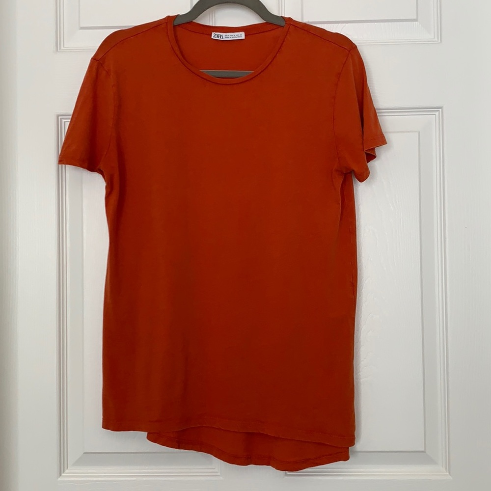 Zara Orange Basic Tee Shirt